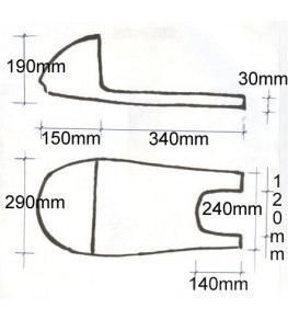 Selle / coque arrière Manx Evo 1 côtes et dimensions