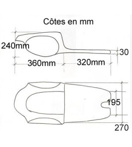 Selle / coque arrière Commando Racer côtes et dimensions