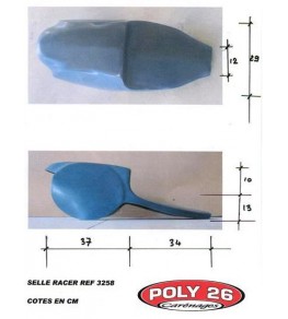 Coque/selle arrière Mono Racer dimensions