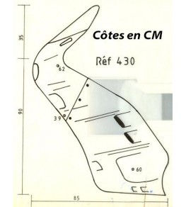 Carénage Tourisme 430 en 3 parties dimensions