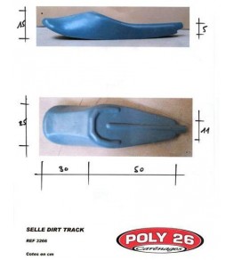 Selle/Coque arrière mono Dirt Track dimensions