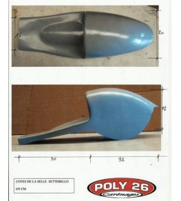 Selle/Coque arrière Settebello dimensions