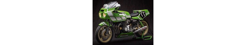 Kawasaki 1135, plaque numéro pour boucher les deux optiques piste