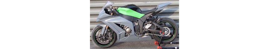 Carénages en stratifié polyester pour Kawasaki ZX10R de 2011 à 2015, carénage en 2 parties avec ou sans découpe de phare